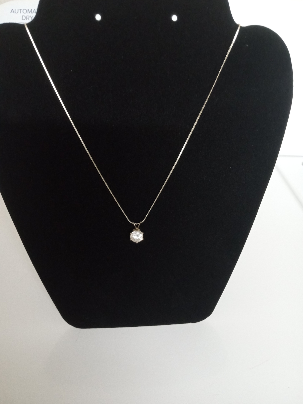 Vintage Avon Silver-Tone Necklace with Clear Sparkling Pendant